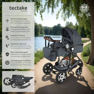 Kombi-Kinderwagen Mats klappbar mit 5-Punkt-Gurt anthrazit