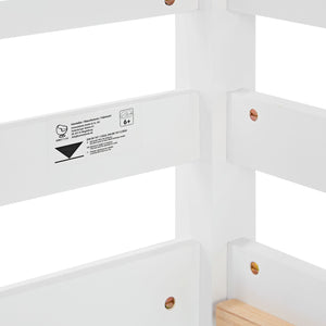 Hochbett Spielbett Kinderbett Leiter Kiefer weiss 90x200 massiv Jugendbett