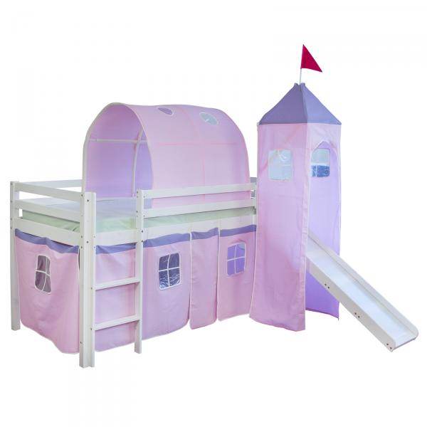 Tunnel für Hochbetten Bettzelt Bettdach Spieltunnel Höhle Kinderbett Pink