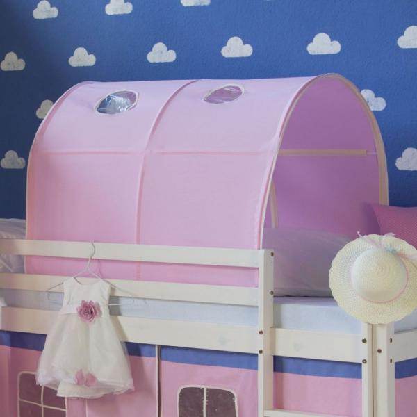 Tunnel für Hochbetten Bettzelt Bettdach Spieltunnel Höhle Kinderbett Pink
