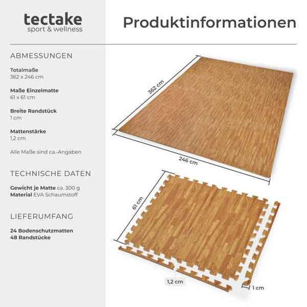 Schutzmattenset holzdekor