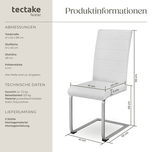 2 Esszimmerstühle Schwingstühle - weiss