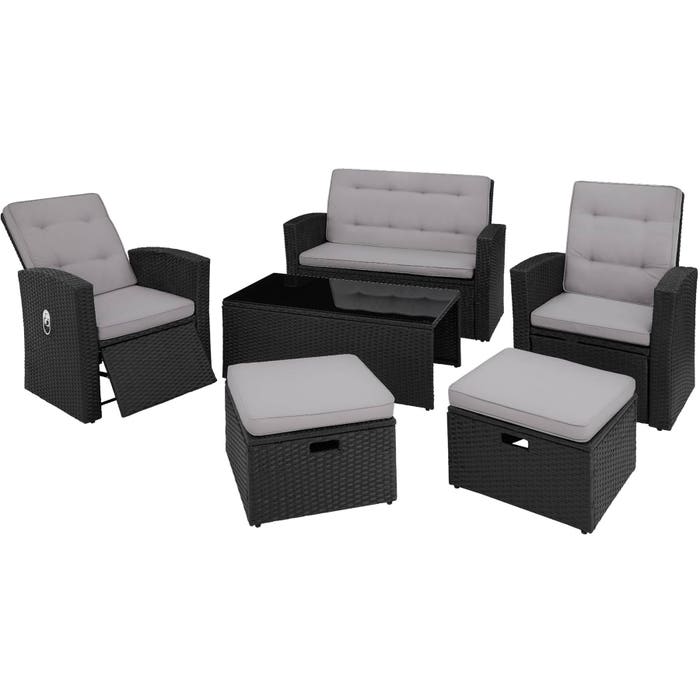 Bartan Lounge en rotin - noir 