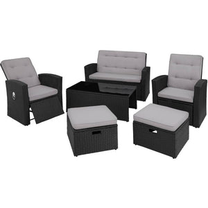 Rattan Lounge Bari - schwarz