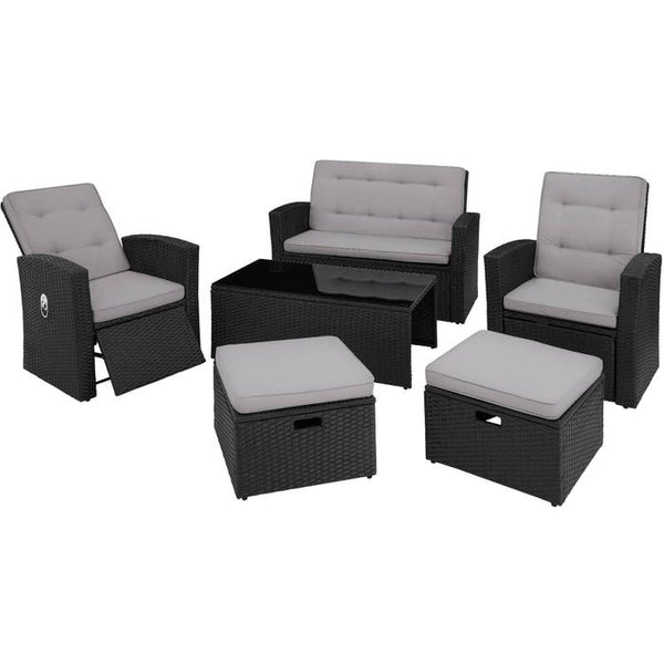 Rattan Lounge Bari - schwarz