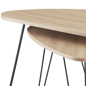 2er Set Beistelltische Richmond Industrial Holz hell, Eiche Sonoma