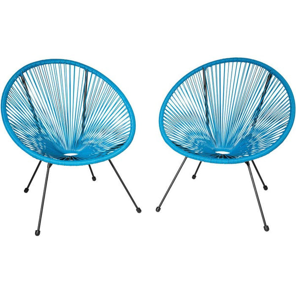 2er Set Gartenstuhl Santana blau