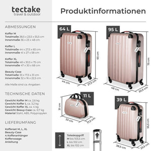 Hartschalenkoffer-Set Cleo roségold