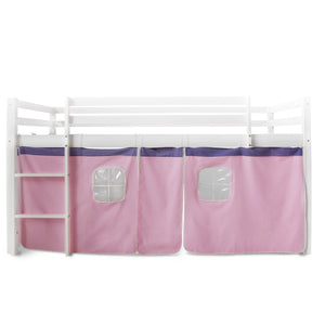 Bettumrandung Bettvorhang für Hochbett Vorhang Stoff Baumwolle Rosa