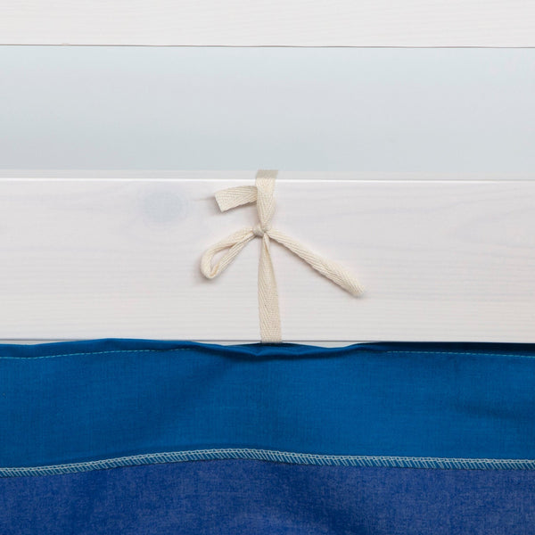 Bettumrandung Bettvorhang für Hochbett Vorhang Stoff Baumwolle Blau