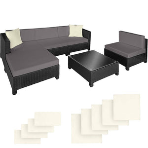 Aluminium Rattan Lounge schwarz