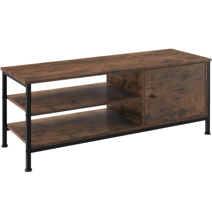 Mensola TV Durban 110x40x45,5cm Industrial marrone scuro