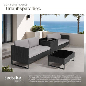 Rattan Lounge Ostuni schwarz