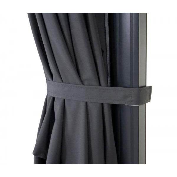 Gastronomie-Ampelschirm HWC-A96, 3x3m (Ø4,24m) schwenkbar, Polyester Alu/Stahl 23kg ~ anthrazit mit Ständer