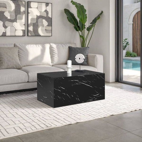 Couchtisch Lasley Marmor Optik schwarz 90 x 50 x 40 cm
