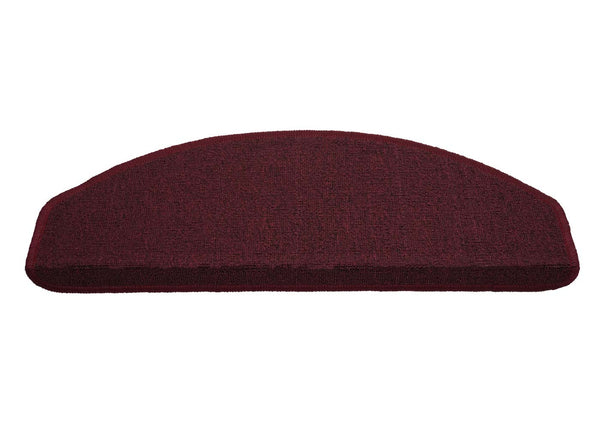 15er-Set Stufenmatten halbrund Treppenschutz 65x25cm bordeaux