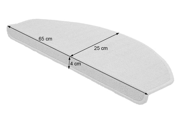 15er-Set Stufenmatten halbrund Treppenschutz 65x25cm bordeaux
