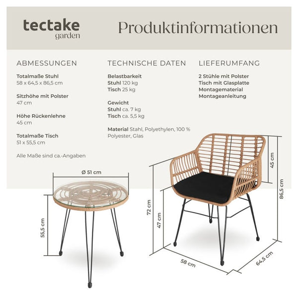 Rattan Sitzgruppe Molfetta natur