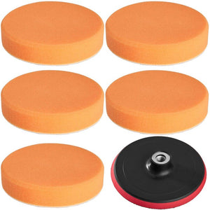 5 Polierschwämme 150mm mittel-soft inkl. Polierteller