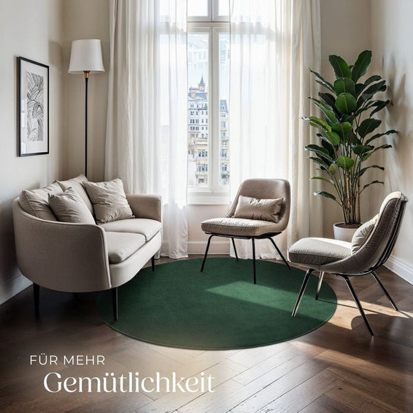 Short pile carpet Soft Zone green Ø 120 cm 
