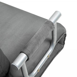 2er-Sofa mit Schlaffunktion, Schlafsofa mit Verstellbarer Rückenlehne Grau