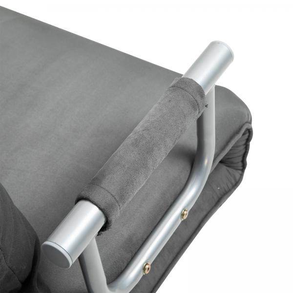 2er-Sofa mit Schlaffunktion, Schlafsofa mit Verstellbarer Rückenlehne Grau