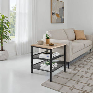 Beistelltisch Lincoln Industrial Holz hell, Eiche Sonoma