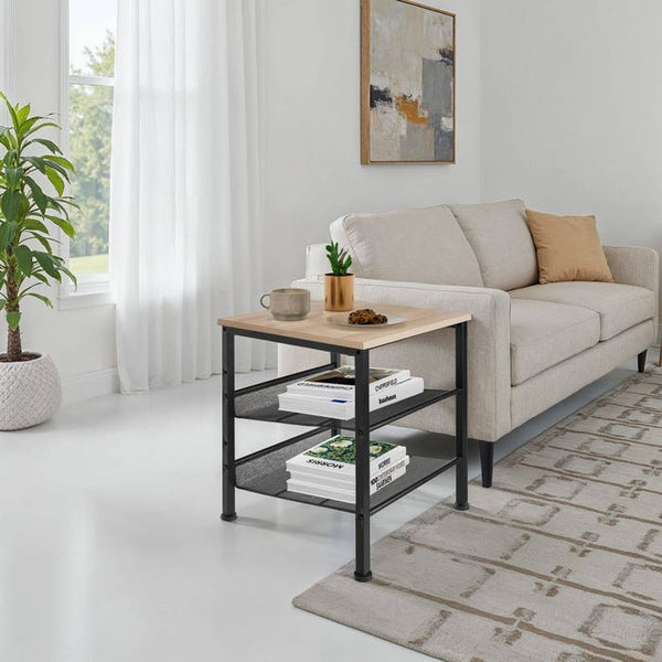 Beistelltisch Lincoln Industrial Holz hell, Eiche Sonoma