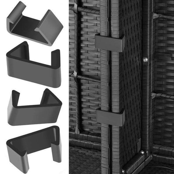 Rattan Lounge Barletta - schwarz/grau