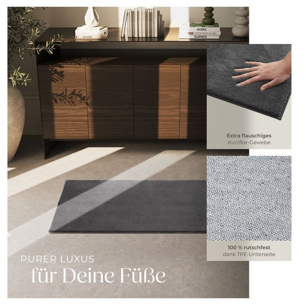Short pile carpet Soft Zone anthracite 60 x 110 cm 