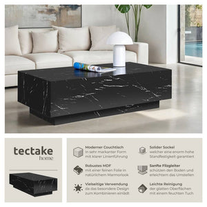 Couchtisch Lasley Marmor Optik schwarz 120 x 60 x 35 cm
