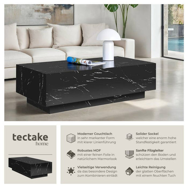 Couchtisch Lasley Marmor Optik schwarz 120 x 60 x 35 cm