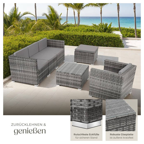 Rattan Lounge Lignano grau