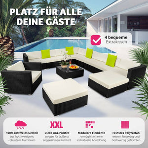 Rattan Lounge Las Vegas schwarz