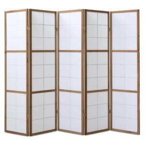 5fach Holz Paravent Raumteiler Shoji Wand tabak