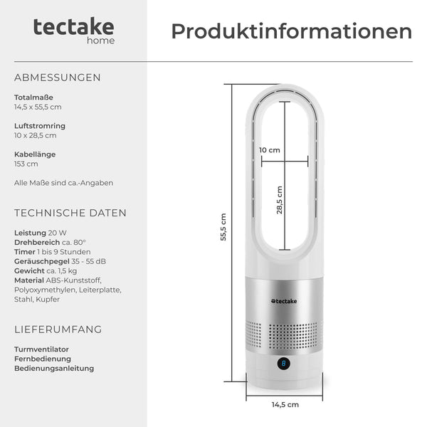 Turmventilator Polar weiss