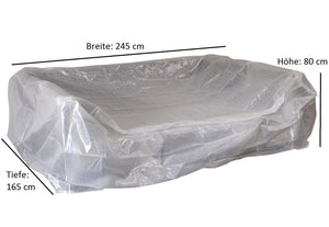 Abdeckhaube Loungeset Liegeinsel 245x165x80cm, PE transparent