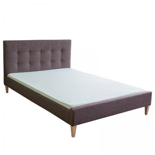 Polsterbett Doppelbett Stoffbett Bettgestell 140 x 200 + Lattenrost braun