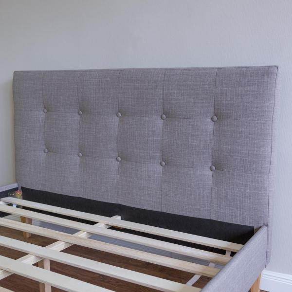 Polsterbett Doppelbett Stoffbett Bettgestell 180 x 200 + Lattenrost grau