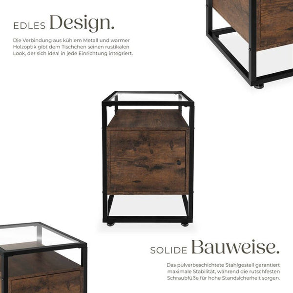 Nachttisch Dudley 40x43x60,5cm Industrial dunkelbraun