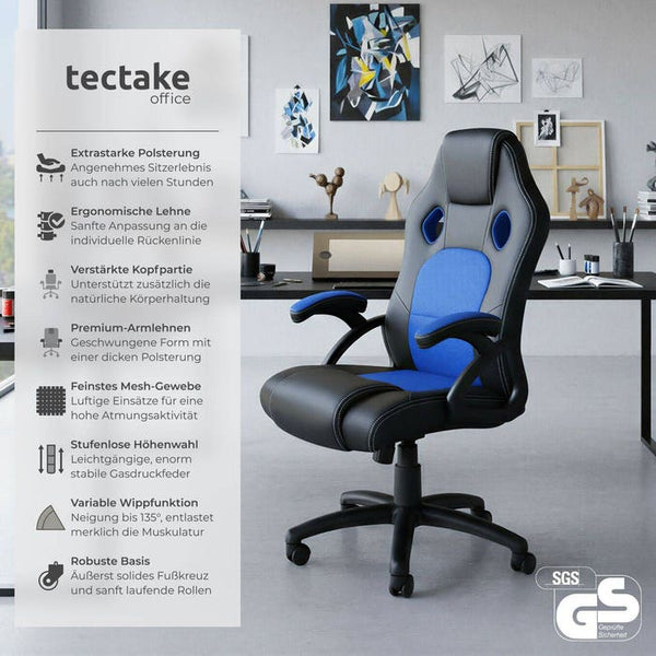 Tyson office chair, black/blue