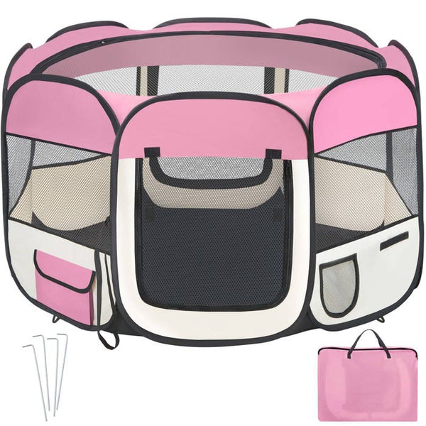 Tierlaufstall aus Polyester, rosa