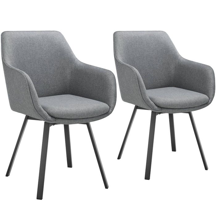 Fauteuil pivotant Alicon anthracite, lot de 2