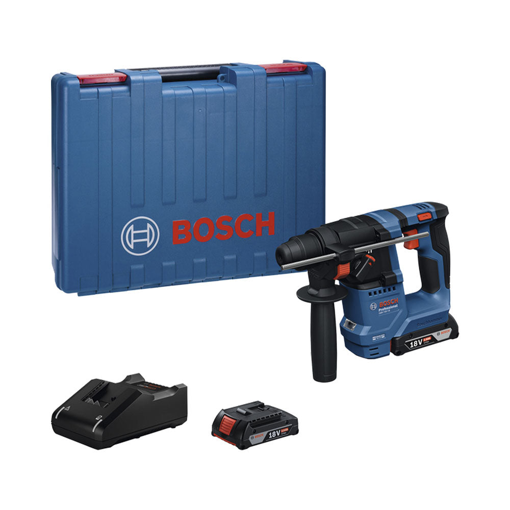 Bosch GBH SDS plus cordless rotary hammer with 2 x 18V batteries, part number 0.611.927.001
