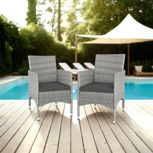 2er Set Rattanstuhl Nantes hellgrau/creme