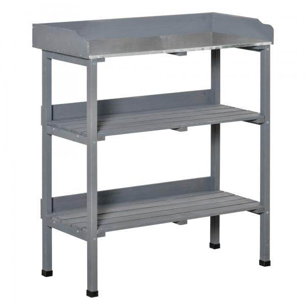 Pflanztisch Gärtnertisch Blumentisch mit Metall Arbeitsfläche