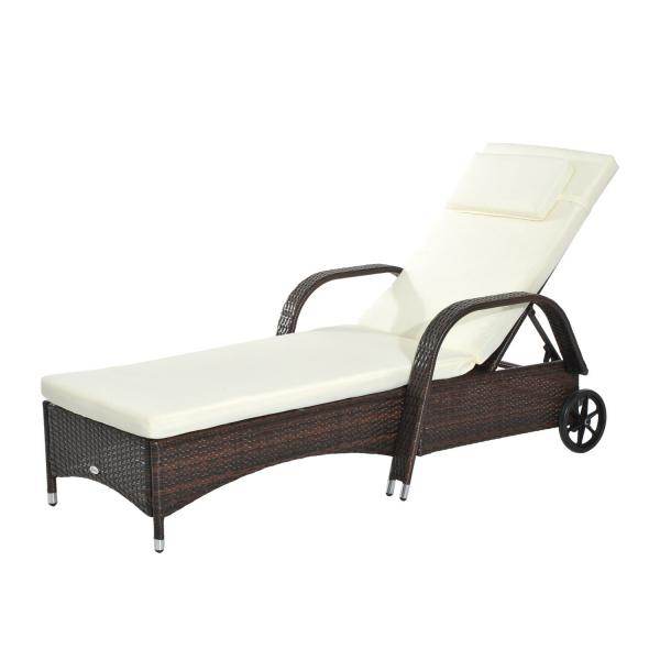 Mobile Gartenliege Kaffeebraun Rattanliege Polyrattan