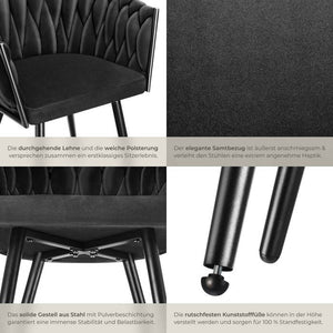 Esszimmerstuhl Astano schwarz 2er Set