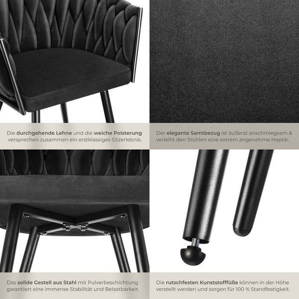 Esszimmerstuhl Astano schwarz 2er Set