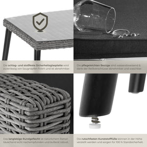 Aluminium Rattan Lounge Lounge Pula grau